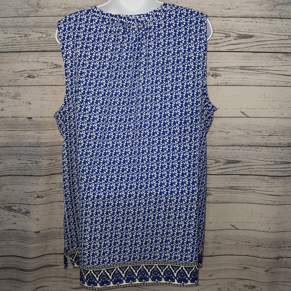 Dalia Blue Sleeveless Blouse Top Womens Size 1X - Picture 6 of 7